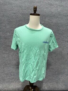Chubbies T Shirt Mens Large Green Graphic Logo Skys Out Thighs Out Short Sleeve